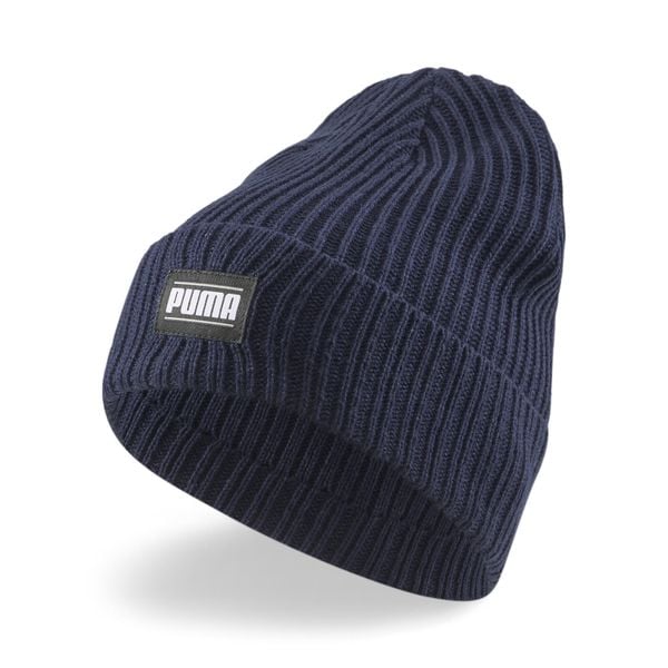 Czapka Puma Ribbed Classic Cuff Beanie. Niebieskie czapki zimowe Puma, bez wzorów, prążkowane, klasyczne. Za 82.00 zł.