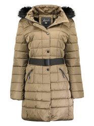 Geographical Norway Płaszcz pikowany "Anemone" w kolorze szarobrązowym rozmiar: XXL. Brązowe płaszcze Geographical Norway, xxl, bez wzorów, z tkaniny, bez kaptura. Za 273.59 zł.