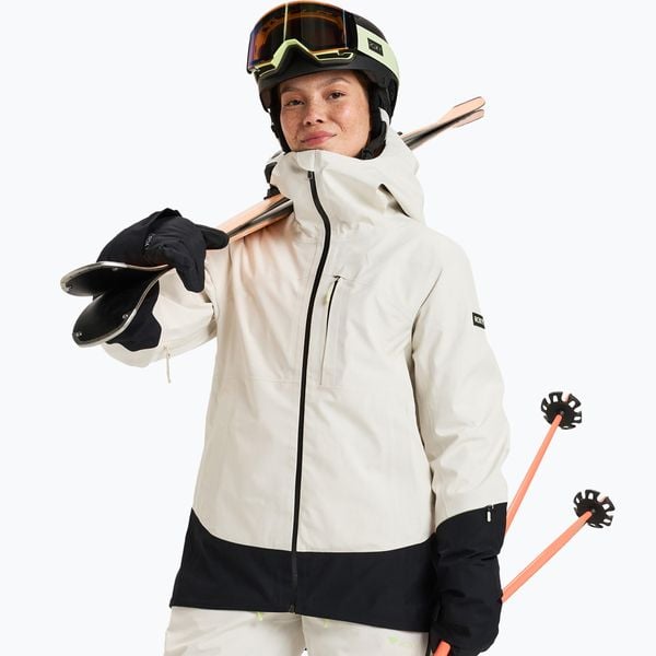 Kurtka damska ROXY Gore-Tex Lunalite 3L. Brązowe kurtki Roxy, na zimę, l, bez wzorów, z elastanu, bez kaptura. Za 1,639.00 zł.
