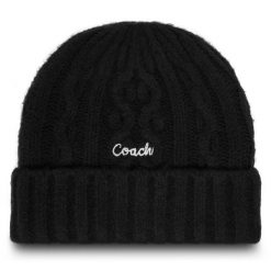 Czapka Coach. Czarne czapki zimowe Coach, bez wzorów. Za 259.99 zł.