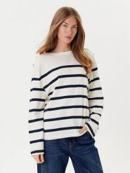 Tommy Hilfiger Bluzka Gold Button WW0WW45760 Écru Relaxed Fit. Bluzki Tommy Hilfiger, m, bez wzorów, z bawełny, bez kołnierzyka, bez ramiączek. Za 209.99 zł.