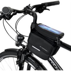 Torba rowerowa na ramę Wozinsky wodoodporne etui na telefon 1,5l. Czarne torebki klasyczne Wozinsky, bez wzorów, sportowe, bez dodatków. Za 59.00 zł.