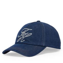 Czapka z daszkiem Tommy Hilfiger. Niebieskie czapki z daszkiem Tommy Hilfiger, bez wzorów, z denimu. Za 229.99 zł.