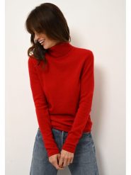 Just Cashmere Kaszmirowy sweter "Ava" w kolorze czerwonym rozmiar: M. Czerwone swetry Just Cashmere, m, bez wzorów, z kaszmiru, bez ramiączek. Za 294.97 zł.