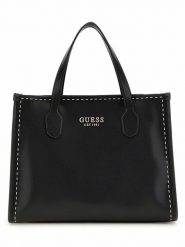 Guess Torebka w kolorze czarnym - 25 x 33 x 12 cm rozmiar: onesize. Czarne torebki klasyczne Guess, z aplikacjami, z materiału, przez ramię, bez dodatków. Za 487.72 zł.