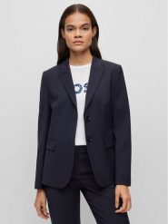 Boss Marynarka Juleah 50490035 Granatowy Regular Fit. Niebieskie marynarki i żakiety Boss, bez wzorów, z wełny, bez ramiączek. Za 979.99 zł.