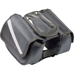 Sakwa torba rowerowa na ramę z etui na telefon Dunlop. Szare torebki klasyczne Dunlop, bez wzorów, sportowe, bez dodatków. Za 62.00 zł.