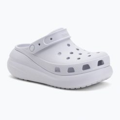 Klapki Crocs Classic Crush Clog. Fioletowe klapki Crocs, bez wzorów, bez obcasa, bez zapięcia. Za 286.40 zł.