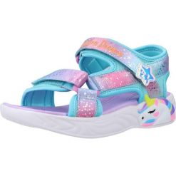 Sandały SKECHERS UNICORN Fioletowy. Fioletowe sandały Skechers, bez wzorów, z syntetyku, bez obcasa, bez zapięcia. Za 238.99 zł.