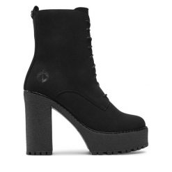 Botki Altercore. Czarne botki Altercore, bez wzorów, bez obcasa, na słupku, bez zapięcia. Za 349.99 zł.