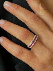 OR Carats Złoty pierścionek z diamentami i kamieniami szlachetnymi rozmiar: 56. Czerwone pierścionki OR Carats, z diamentem, złote. Za 2,283.99 zł.