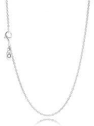 Pandora Srebrny naszyjnik rozmiar: 45. Szare naszyjniki Pandora, z materiału, srebrne. Za 121.99 zł.