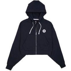 Bluza z kapturem Converse Retro Full-Zip Hoodie, Kobiety. Czarne bluzy Converse, xl, bez wzorów, z bawełny, retro, bez ramiączek, z kapturem. Za 490.00 zł.