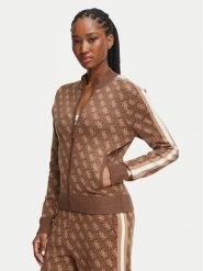 Guess Kardigan V6BR03 Z1482 Brązowy Regular Fit. Brązowe swetry Guess, s, z aplikacjami, z syntetyku, bez ramiączek. Za 445.99 zł.