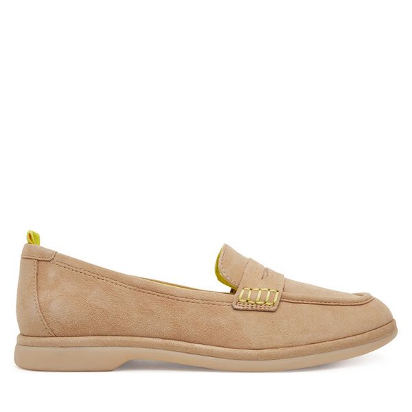Mokasyny Tamaris. Brązowe mokasyny Tamaris, bez wzorów. Za 190.99 zł.