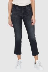 7 FOR ALL MANKIND Czarne jeansy damskie z lekko poszarpanymi nogawkami THE STRAIGHT CROP SLIM ILLUSION SAVAGE. Czarne jeansy 7 for all mankind, s, bez wzorów, z bawełny. W wyprzedaży za 499.99 zł.
