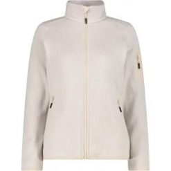 Kurtka polarowa CMP Knit-Tech damska, 100% poliester – 05XV Vaniglia-Bianco. Żółte kurtki CMP, bez wzorów, z materiału, bez kaptura. Za 245.50 zł.