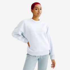 Bluza okrągły dekolt damska Elementals. Niebieskie bluzy Decathlon, s, bez wzorów, z bawełny, bez ramiączek, bez kaptura. Za 149.99 zł.