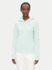 EA7 Emporio Armani Bluza 7W000095 AF12473 U9060 Niebieski Regular Fit. Niebieskie bluzy EA7 Emporio Armani, m, bez wzorów, z bawełny, bez kaptura. Za 399.99 zł.