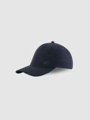 4F Czapka z daszkiem tenisowa damska - granatowa S/M (58cm). Niebieskie czapki z daszkiem 4f, bez wzorów, z materiału, klasyczne. Za 99.99 zł.