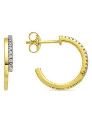 Luxenter Kolczyki-półkreole z cyrkoniami rozmiar: onesize. Żółte kolczyki Luxenter, z cyrkonią, srebrne. Za 130.99 zł.