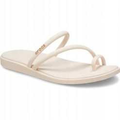 Klapki Dla Dorosłych Crocs Miami Toe Loop. Czerwone klapki Crocs, bez wzorów, z materiału, bez obcasa, bez zapięcia. Za 159.99 zł.