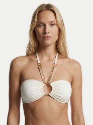 Guess Góra od bikini E6GJ01 KF412 Biały. Białe bikini Guess, z aplikacjami, z syntetyku. Za 349.99 zł.