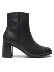 Clarks Botki Keirsta Faye 26180036 Czarny. Czarne botki Clarks, bez wzorów, ze skóry, bez obcasa, na słupku, bez zapięcia. Za 319.99 zł.