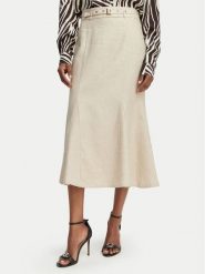 Guess Spódnica midi W6GD69 W2092 Beżowy jasny Regular Fit. Brązowe spódnice Guess, xl, z aplikacjami, ze lnu, midi. Za 614.99 zł.