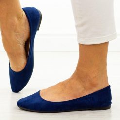Granatowe baleriny damskie Sabatina Zh20-3. Niebieskie baleriny Sabatina, bez wzorów, z zamszu, bez obcasa, na obcasie, bez zapięcia. Za 89.00 zł.