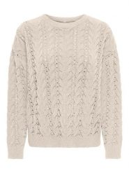 ONLY Sweter w kolorze beżowym rozmiar: L. Brązowe swetry ONLY, l, bez wzorów, ze splotem, bez ramiączek. Za 124.95 zł.