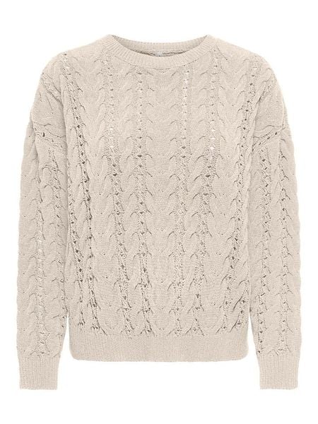 ONLY Sweter w kolorze beżowym rozmiar: L. Brązowe swetry ONLY, l, bez wzorów, ze splotem, bez ramiączek. Za 119.95 zł.