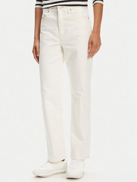 Tommy Jeans Jeansy Layla DW0DW20481 Biały Straight Fit. Białe jeansy Tommy Jeans, bez wzorów, z bawełny. Za 299.99 zł.