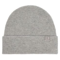 Czapka Calvin Klein. Szare czapki zimowe Calvin Klein, bez wzorów. Za 329.99 zł.