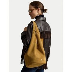 Torebka Polo Ralph Lauren. Brązowe shopper bag Polo Ralph Lauren, bez wzorów, bez dodatków. Za 3,499.00 zł.