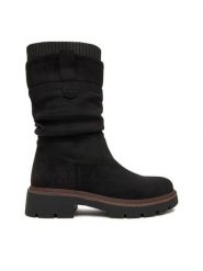 Clara Barson Botki CEO-WS6332-01 Czarny. Czarne botki Clara Barson, bez wzorów, z materiału, bez obcasa, na płaskiej podeszwie, bez zapięcia. Za 179.99 zł.