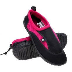 Buty do wody Hi-tec Lady Reda W 92800401665 czarne róże i fiolety. Czarne buty treningowe bez wzorów, z gumy, bez zapięcia, do pływania. Za 87.50 zł.