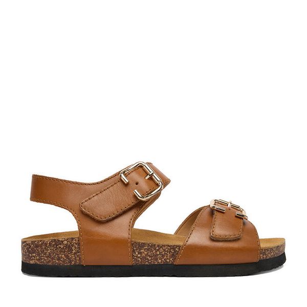 Sandały Lasocki. Brązowe sandały Lasocki, bez wzorów, bez obcasa, na płaskiej podeszwie, bez zapięcia. Za 149.99 zł.