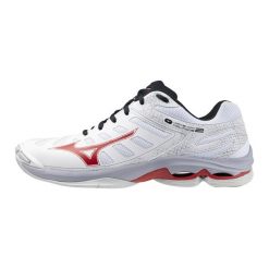 Buty do siatkówki Mizuno Wave Voltage 2 Biało/Czerwono/Czarne. Białe buty treningowe Mizuno, bez wzorów, z gumy, bez zapięcia, na fitness i siłownię, mizuno wave. Za 448.50 zł.