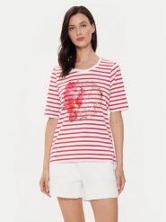 Olsen T-Shirt 11104807 Czerwony Regular Fit. Czerwone t-shirty Olsen, bez wzorów, z bawełny, bez kołnierzyka, bez ramiączek. Za 79.99 zł.