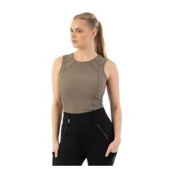 Damski tank top ANKY ATC261302. Brązowe topy ANKY, bez wzorów, sportowe, bez kołnierzyka, bez ramiączek. Za 283.50 zł.