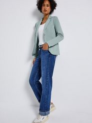 Street One Damska bluza dresowa Kobiety zielony jednolity, 42. Zielone bluzy Street One, bez wzorów, z dresówki, eleganckie, bez ramiączek, bez kaptura. Za 299.95 zł.