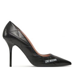 Szpilki LOVE MOSCHINO. Czarne szpilki Love Moschino, bez wzorów, bez obcasa, na szpilce, bez zapięcia. Za 989.99 zł.