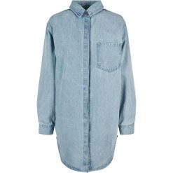 Damska Dżinsowa Sukienka Koszulowa Oversize. Niebieskie sukienki Urban Classics, xl, bez wzorów, sportowe, bez kołnierzyka, bez ramiączek, koszulowe. Za 235.99 zł.