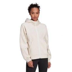 Bluza damska Adidas Sportswear Studio Lounge Fleece Hooded Full-Zip Hoodie. Brązowe bluzy adidas, s, bez wzorów, z bawełny, bez ramiączek, bez kaptura. Za 344.00 zł.