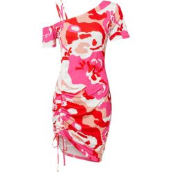 Sukienka one-shoulder. Białe sukienki bonprix, bez wzorów, bez kołnierzyka, bez ramiączek. Za 119.99 zł.