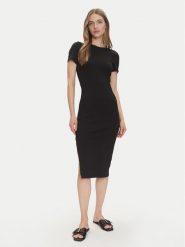 ONLY Sukienka codzienna Belfast 15348755 Czarny Slim Fit. Czarne sukienki ONLY, na co dzień, xs, bez wzorów, z bawełny, bez kołnierzyka, bez ramiączek, proste. Za 99.99 zł.