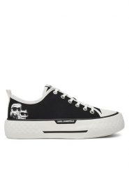 KARL LAGERFELD Trampki KL60614T Czarny. Czarne trampki KARL LAGERFELD, bez wzorów, z materiału, bez zapięcia. Za 439.99 zł.