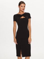 Rinascimento Sukienka koktajlowa CFC0115348003 Czarny Slim Fit. Czarne sukienki Rinascimento, xs, bez wzorów, z syntetyku, wizytowe, bez kołnierzyka, bez ramiączek. Za 569.99 zł.
