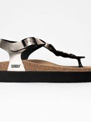 Sunbay Sandały ''Arroz" w kolorze srebrnym rozmiar: 38. Szare sandały Sunbay, bez wzorów, klasyczne, z otwartym noskiem, bez obcasa, bez zapięcia. Za 213.45 zł.